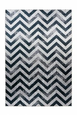 Teppich - schwarz-grau - 80x150 cm