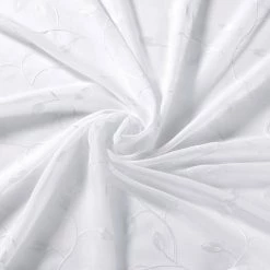 Ösenschal - weiß - Blattmuster - 140x245 cm -Heimtextilien Verkäufe 9004738500 03 1600Wx1600H