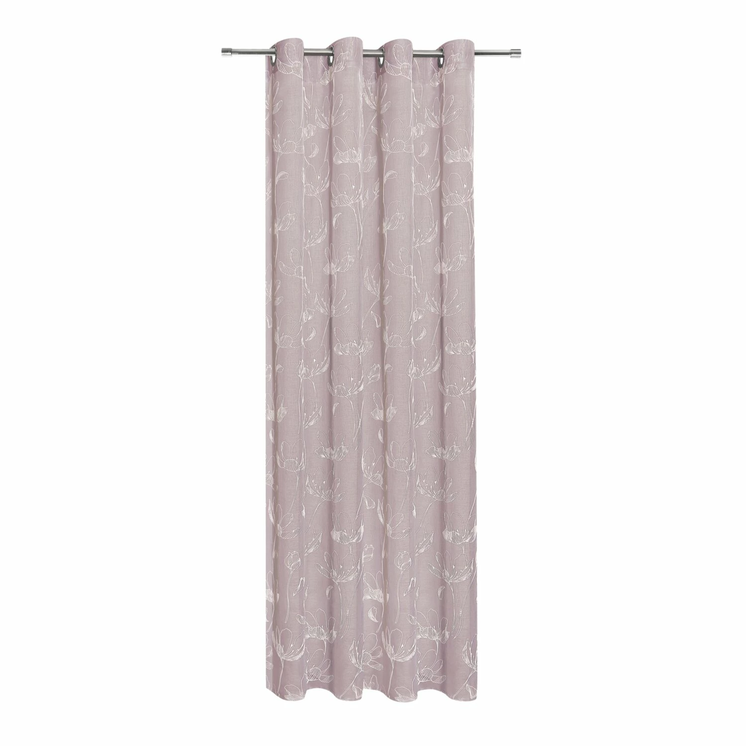 Ösenschal - rosa-weiß - Blumen - 140x235 cm 3 Ösenschal - rosa-weiß - Blumen - 140x235 cm