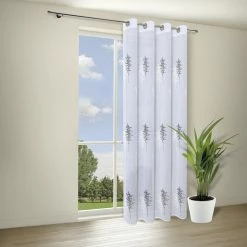 Ösenschal - weiß-anthrazit - Zweige -140x235 cm -Heimtextilien Verkäufe 9004740200 02 1600Wx1600H