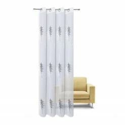 Ösenschal - weiß-anthrazit - Zweige -140x235 cm -Heimtextilien Verkäufe 9004740200 03 1600Wx1600H