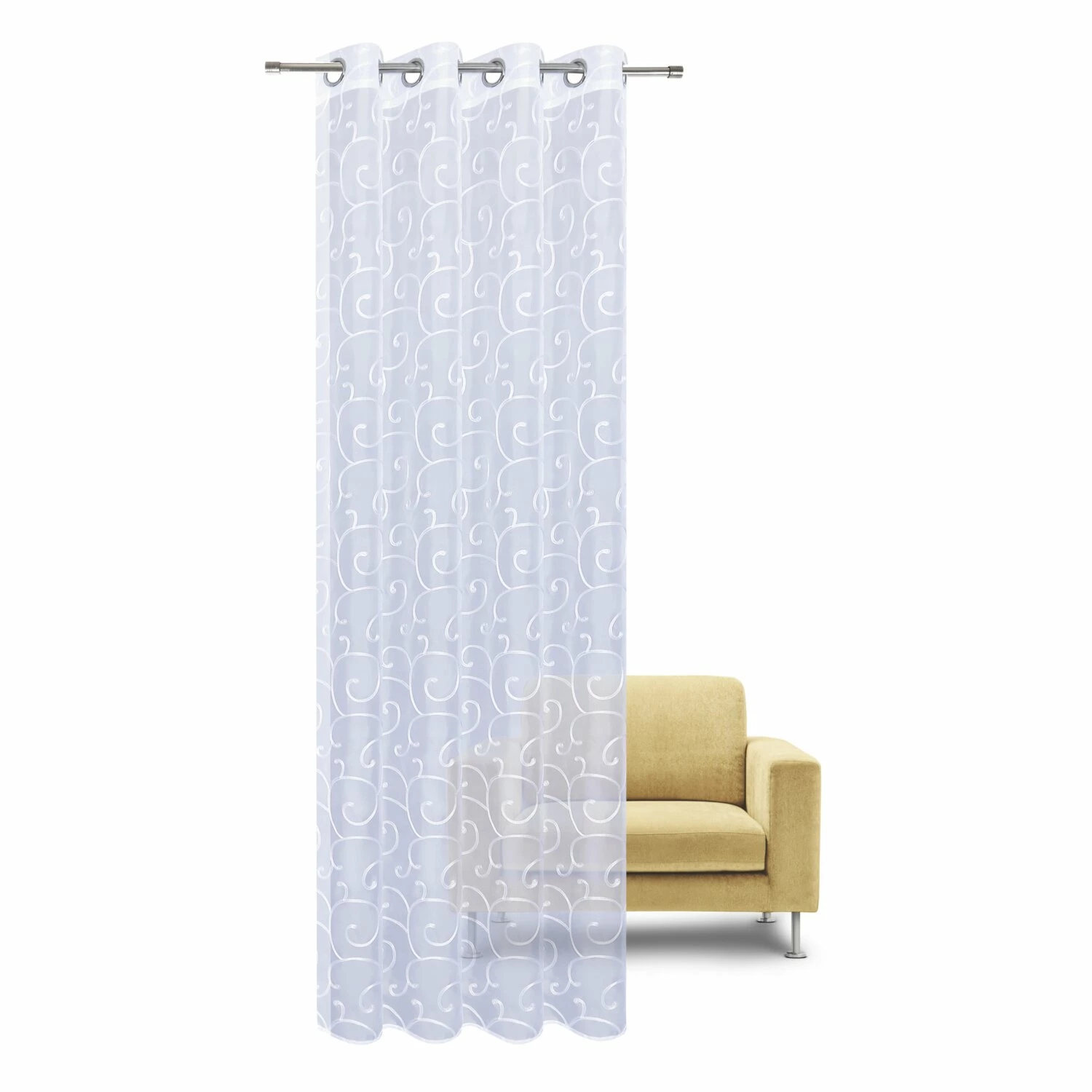 Ösenschal - weiß - 135x235 cm 4 Ösenschal - weiß - 135x235 cm – Bild 2