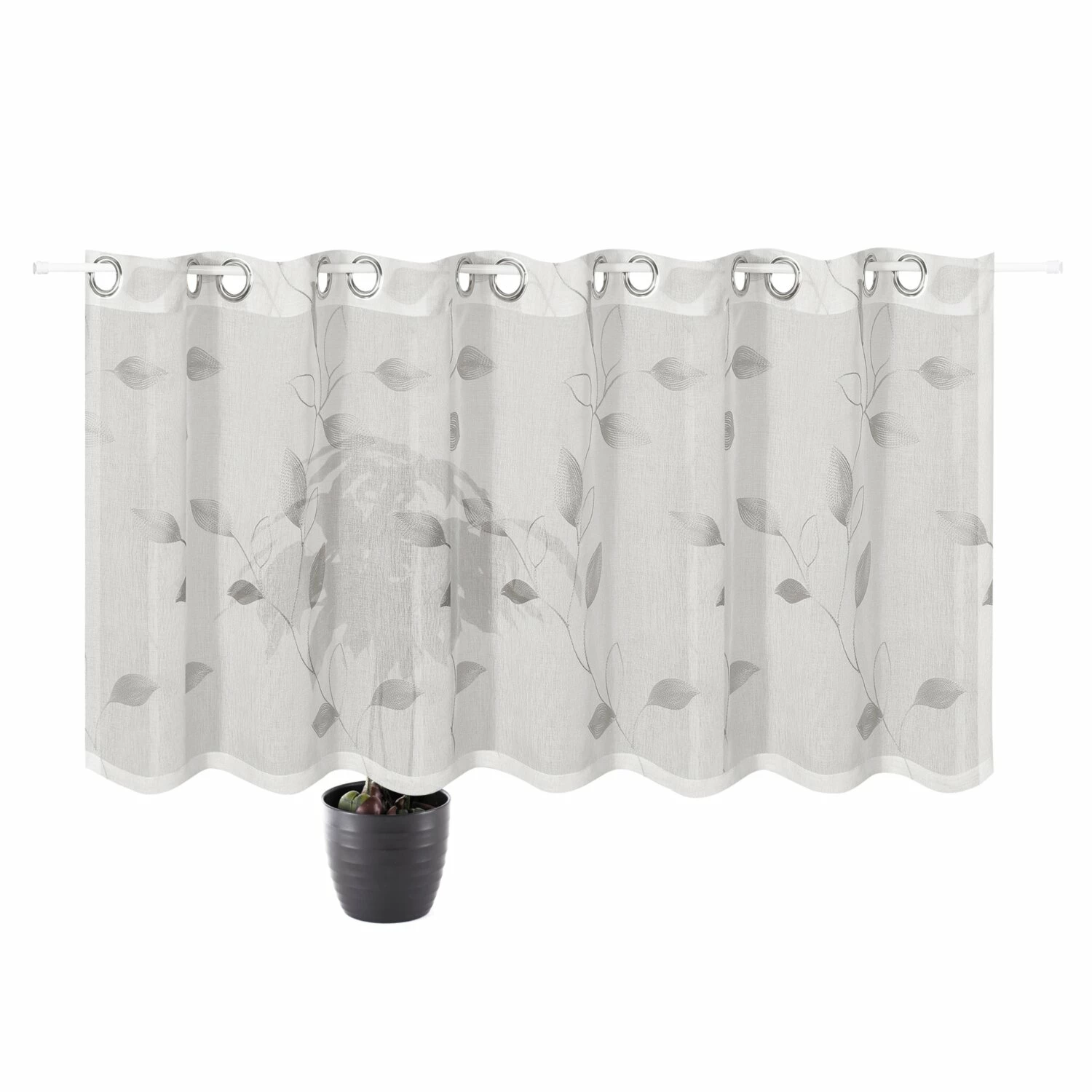 Ösenpanneaux - weiß-silber - 150x50 cm 3 Ösenpanneaux - weiß-silber - 150x50 cm