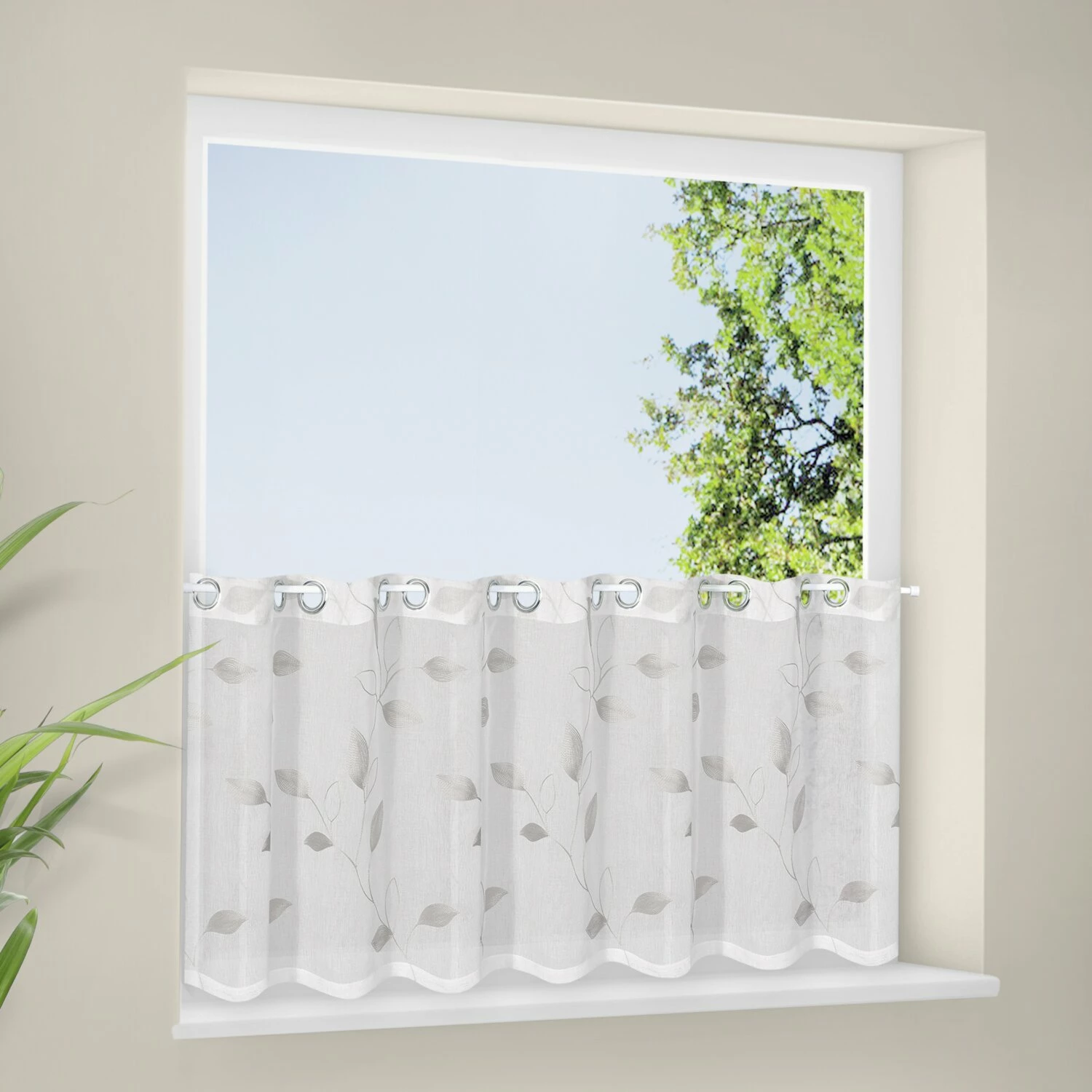 Ösenpanneaux - weiß-silber - 150x50 cm 4 Ösenpanneaux - weiß-silber - 150x50 cm – Bild 2