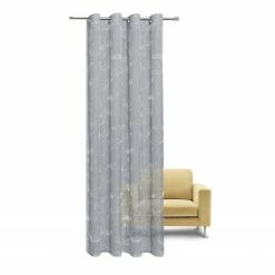 Ösenschal Blumen - grau-weiß - 140x235 cm -Heimtextilien Verkäufe 9004743000 03 1600Wx1600H