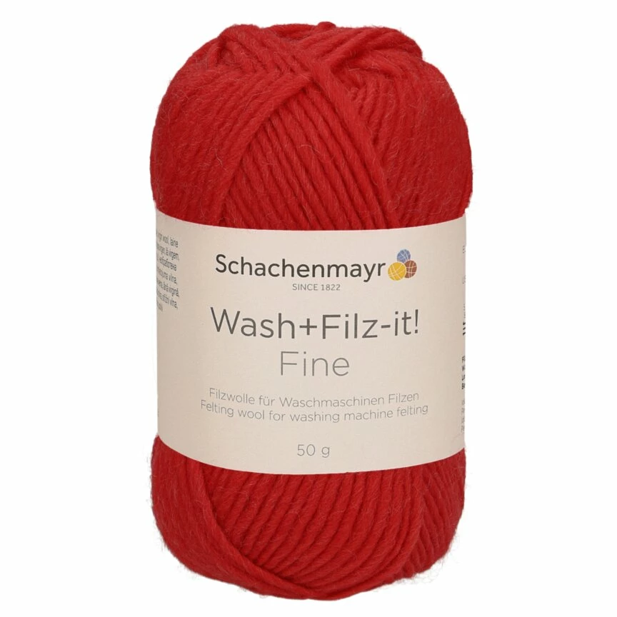 Handstrickgarn WASH + FILZ IT! FINE - red - 50g 3 Handstrickgarn WASH + FILZ IT! FINE - red - 50g