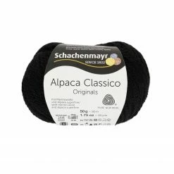 Handstrickgarn ALPACA CLASSICO - schwarz - 50g