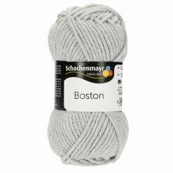 Handstrickgarn BOSTON - hellgrau-meliert - 50g