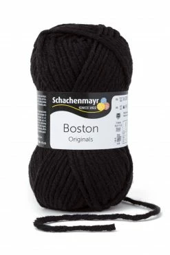 Handstrickgarn BOSTON - schwarz - 50g