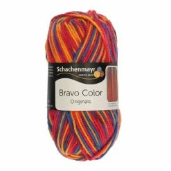 Handstrickgarn BRAVO COLOR - raspberry color - 50g
