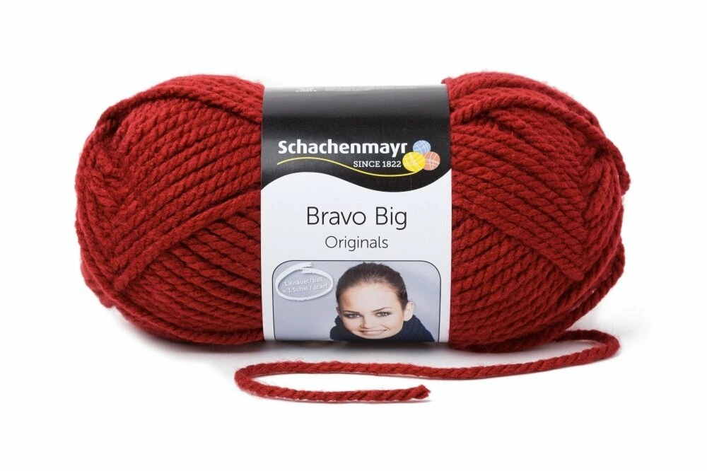 Handstrickgarn BRAVO BIG - burgund - 200g 3 Handstrickgarn BRAVO BIG - burgund - 200g