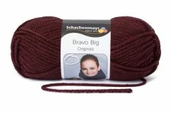 Handstrickgarn BRAVO BIG - burgund meliert -200g