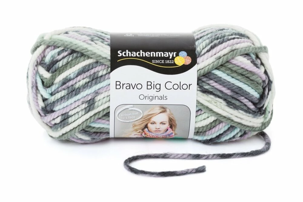 Handstrickgarn BRAVO BIG COLOR - grau-pastell color - 200g 3 Handstrickgarn BRAVO BIG COLOR - grau-pastell color - 200g