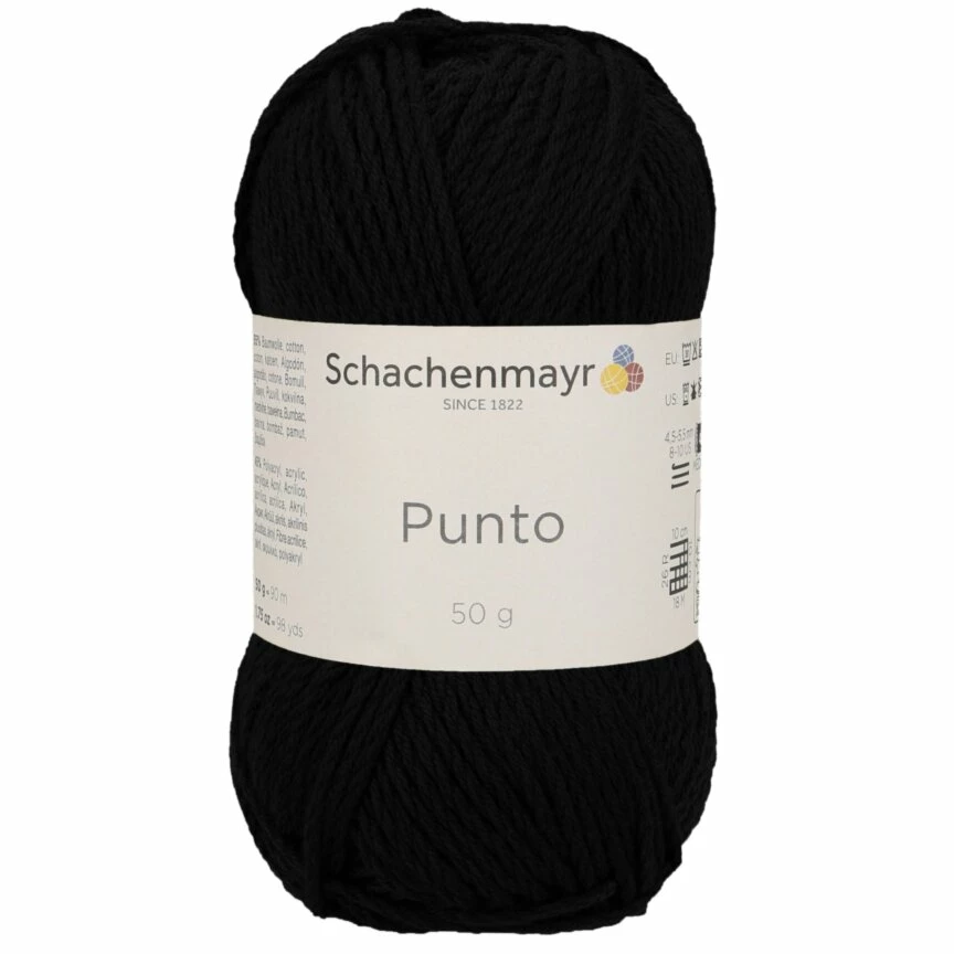 Handstrickgarn PUNTO - schwarz - 50g 3 Handstrickgarn PUNTO - schwarz - 50g