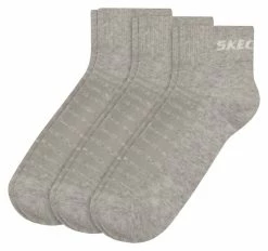 3er Pack SKECHERS Unisex Socken - light-grey-melange - 35/38