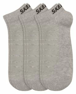 3er Pack SKECHERS Unisex Sneaker Socken - light-grey-melange - 35/38