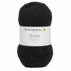 Handstrickgarn BRAVO SOFTY - schwarz - 50g