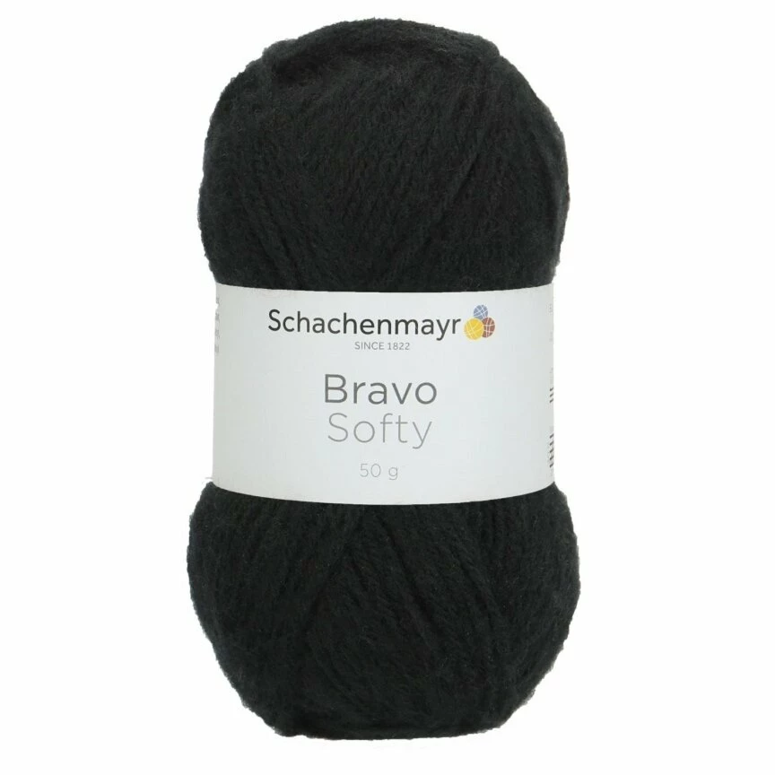 Handstrickgarn BRAVO SOFTY - schwarz - 50g 3 Handstrickgarn BRAVO SOFTY - schwarz - 50g
