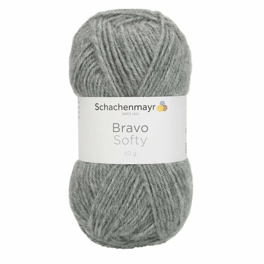 Handstrickgarn BRAVO SOFTY - hellgrau meliert -50g 3 Handstrickgarn BRAVO SOFTY - hellgrau meliert -50g