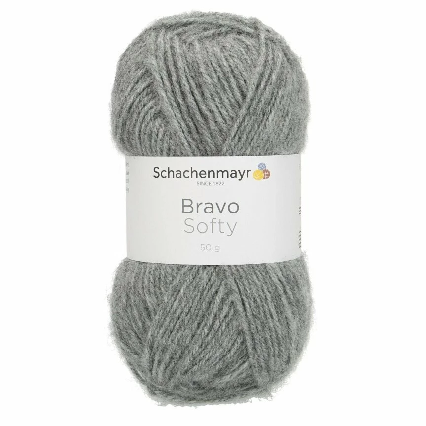 Handstrickgarn BRAVO SOFTY - mittelgrau meliert - 50g 3 Handstrickgarn BRAVO SOFTY - mittelgrau meliert - 50g