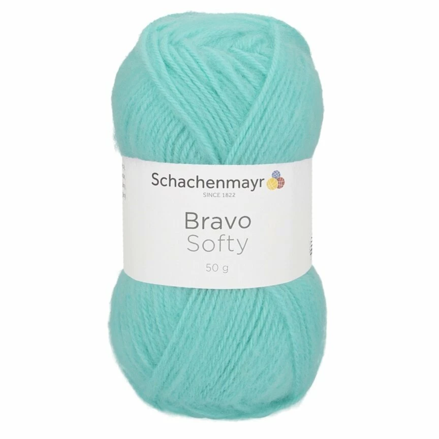 Handstrickgarn BRAVO SOFTY - mintblau - 50g 3 Handstrickgarn BRAVO SOFTY - mintblau - 50g