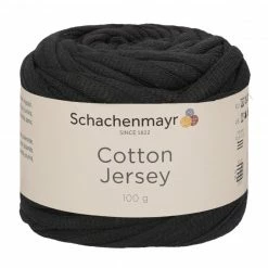 Handstrickgarn COTTON JERSEY - schwarz - 100g