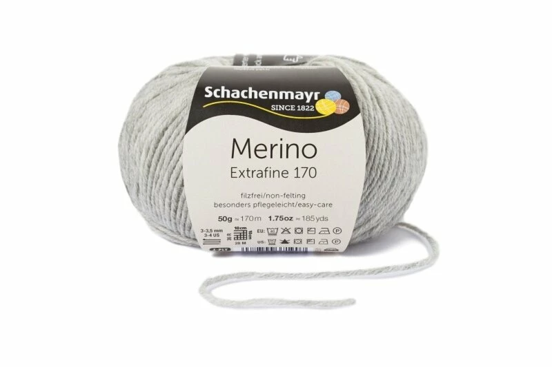 Handstrickgarn MERINO EXTRAFINE 170 - hellgrau meliert - 50g 3 Handstrickgarn MERINO EXTRAFINE 170 - hellgrau meliert - 50g
