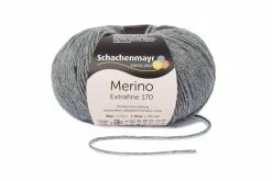 Handstrickgarn MERINO EXTRAFINE 170 - mittelgrau meliert - 50g