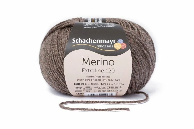 Handstrickgarn MERINO EXTRAFINE 120 - holz-meliert - 50g 3 Handstrickgarn MERINO EXTRAFINE 120 - holz-meliert - 50g