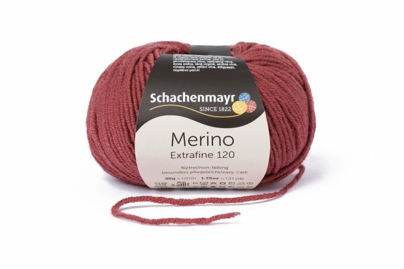 Handstrickgarn MERINO EXTRAFINE 120 - marsala - 50g 3 Handstrickgarn MERINO EXTRAFINE 120 - marsala - 50g