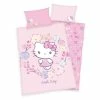 Bio-Flanell-Bettwäsche HELLO KITTY - rosa - 100x135 cm