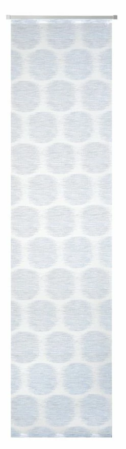 Schiebevorhang - wollweiß-blau - 60x245 cm