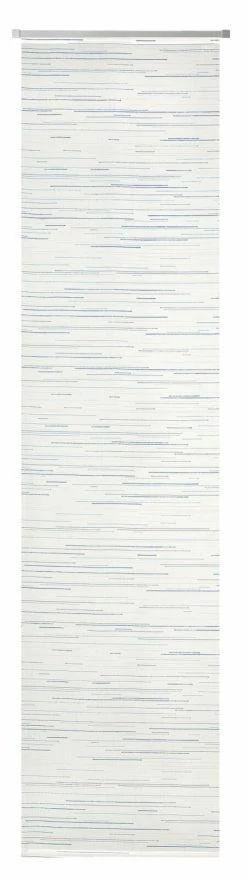 Schiebevorhang - wollweiß-blau - 60x245 cm