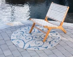 In-/Outdoorteppich OUTDOOR BEAUTIES - hellgrau - Ø 122 cm -Heimtextilien Verkäufe 9004897800 03 1600Wx1600H