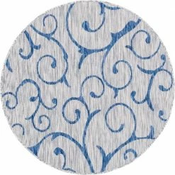 In-/Outdoorteppich OUTDOOR BEAUTIES - hellgrau - Ø 122 cm