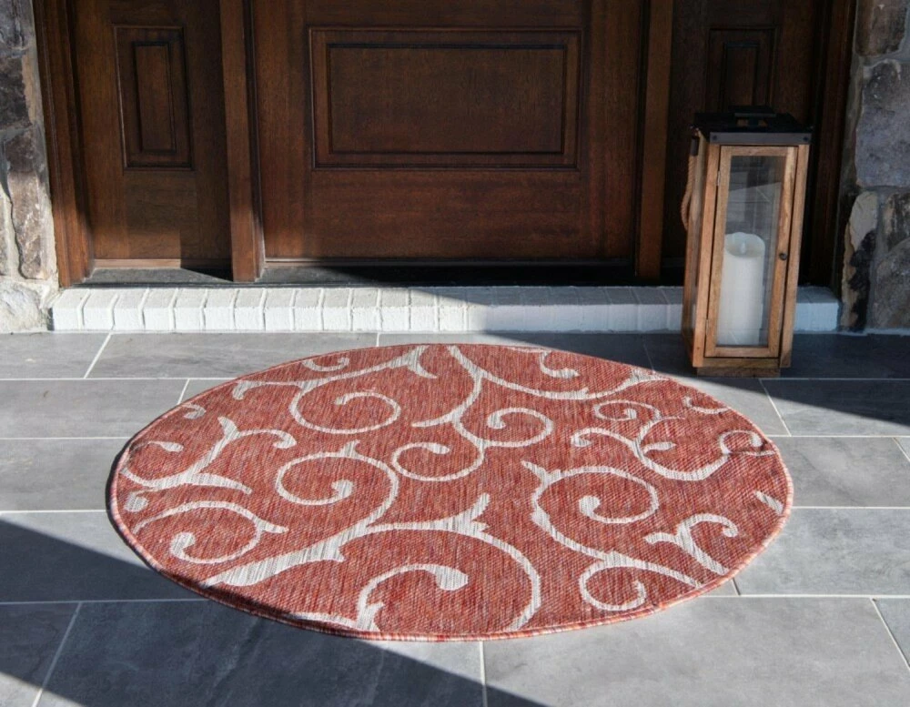 In-/Outdoorteppich OUTDOOR BEAUTIES - rostrot - Ø 122 cm 5 In-/Outdoorteppich OUTDOOR BEAUTIES - rostrot - Ø 122 cm – Bild 3