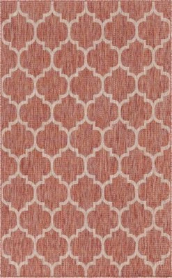 In-/Outdoorteppich CROSSES 1 - rostrot - 244x152 cm