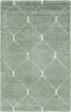 Teppich TEMARA SHAG 5 - hellgrün - 244x152 cm