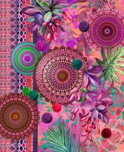 Wohndecke - bunt - floral - 130x160 cm