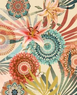 Wohndecke - bunt - floral - 130x160 cm