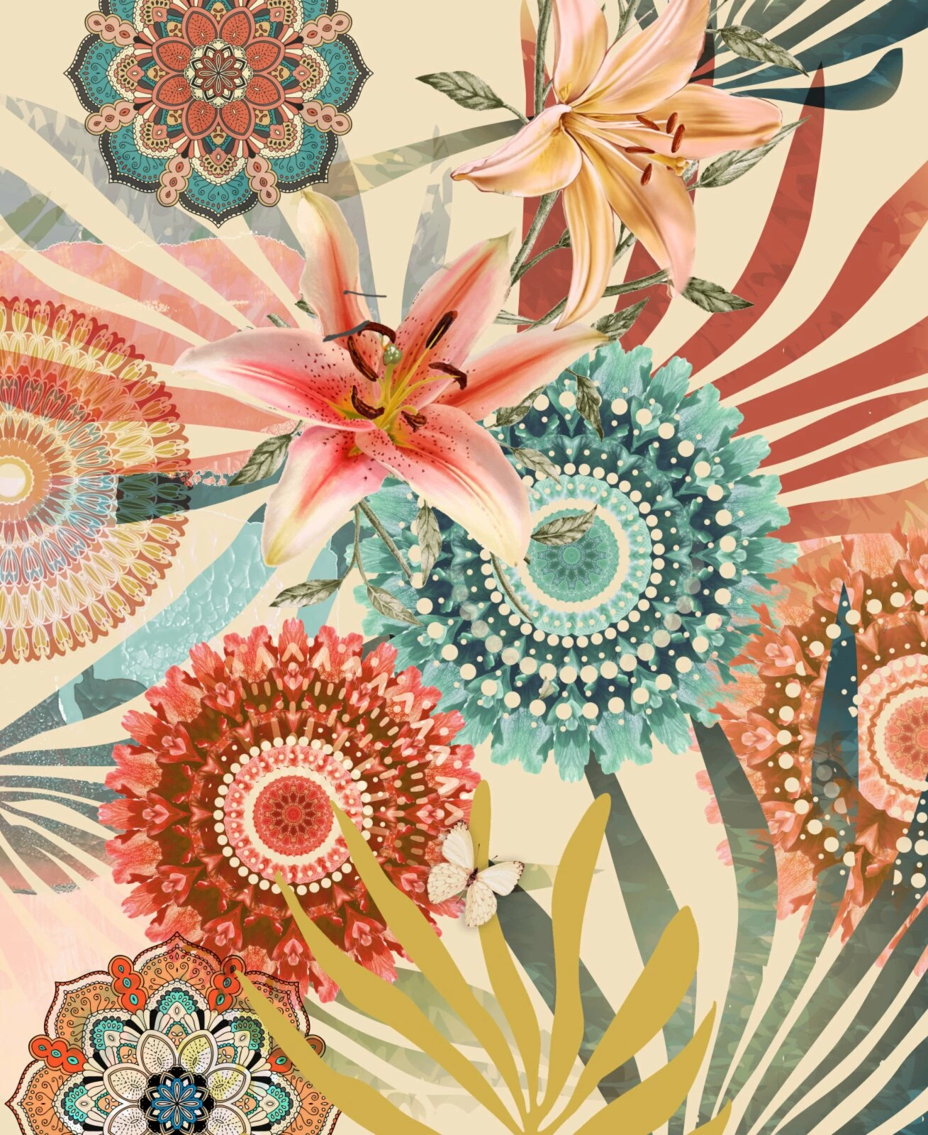 Wohndecke - bunt - floral - 130x160 cm 3 Wohndecke - bunt - floral - 130x160 cm