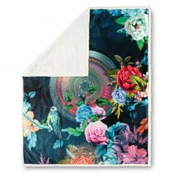 Wohndecke - weiß-bunt - floral - 130x160 cm