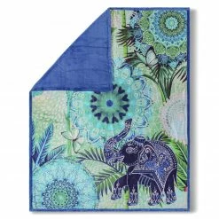 Wohndecke - blau-bunt - Mandala - 130x160 cm