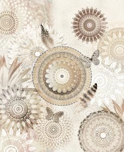 Wohndecke - beige - Mandala - 130x160 cm