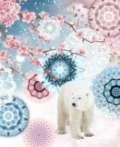 Wohndecke - bunt - Eisbär - 130x160 cm