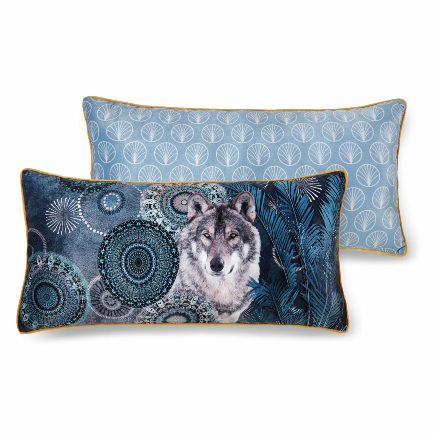 Sofakissen KISKA - Wolf - petrol - 60x30 cm 3 Sofakissen KISKA - Wolf - petrol - 60x30 cm