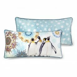 Sofakissen PINGA - Pinguine - hellblau - 60x30 cm