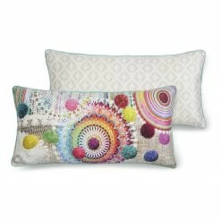 Sofakissen INESSA - Mandala - creme - 60x30 cm