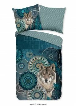 Flanell-Bettwäsche KIMORA - petrol - 155x220 cm