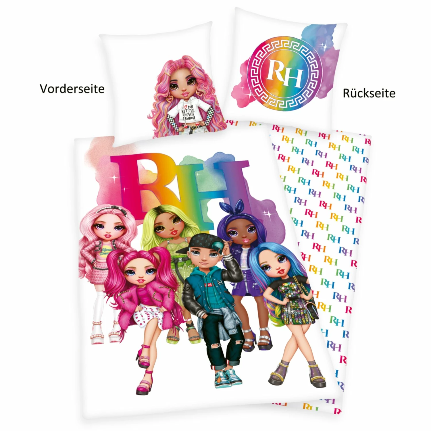 Kinderbettwäsche RAINBOW HIGH - weiß - rosa - 135x200 cm 3 Kinderbettwäsche RAINBOW HIGH - weiß - rosa - 135x200 cm